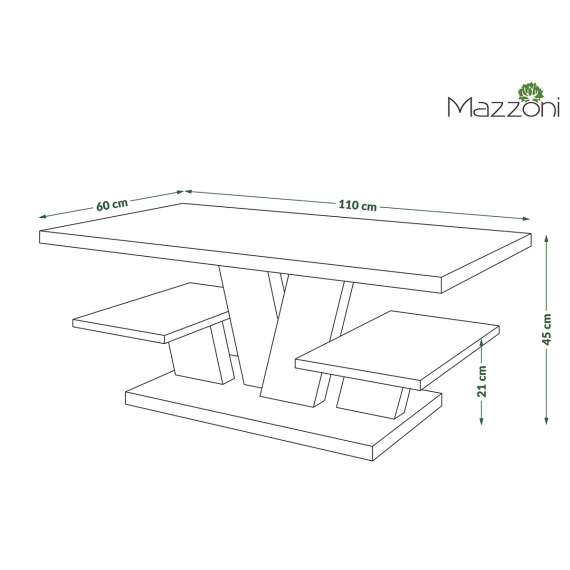 Sofabord VIVA 110x60 cm - cashmere supermatt