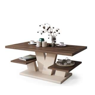 Sofabord VIVA 110x60 cm - eik brun - beige matt