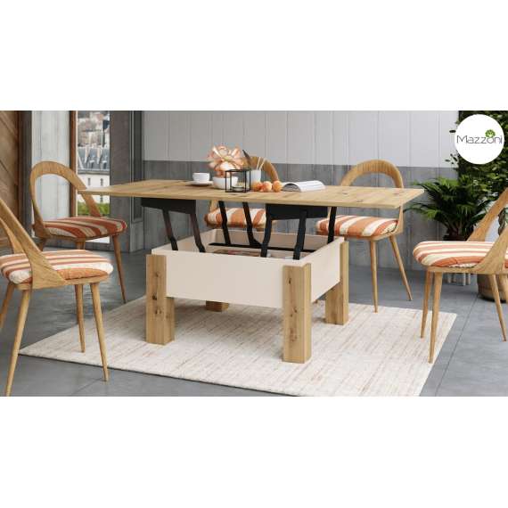 Sofabord Oslo 80-160 cm - eik artisan - beige