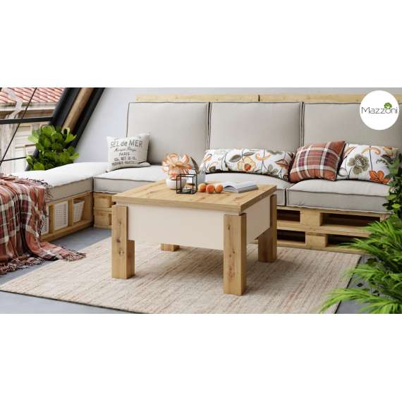 Sofabord Oslo 80-160 cm - eik artisan - beige