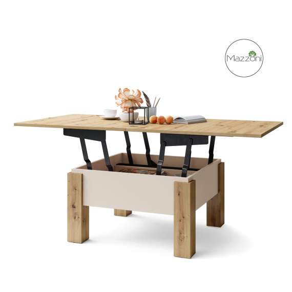 Sofabord Oslo 80-160 cm - eik artisan - beige