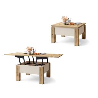 Sofabord Oslo 80-160 cm - eik artisan - beige