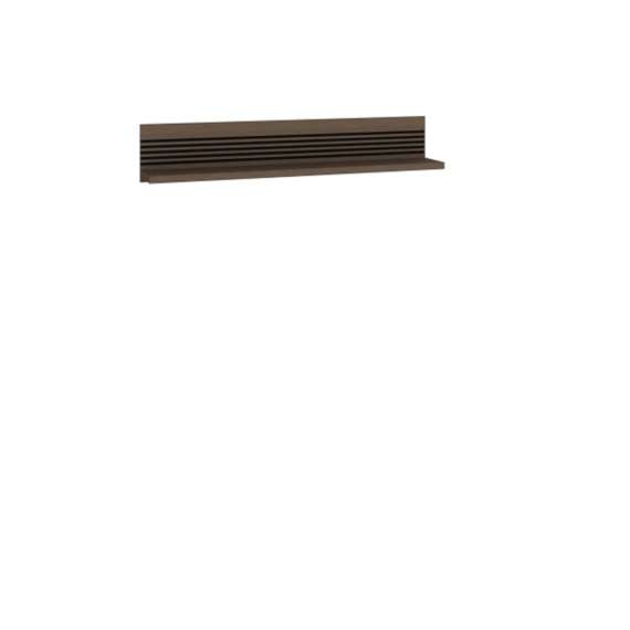 Hylle  EUFEMIUS 140x25 cm - eik sjokolade - svart matt