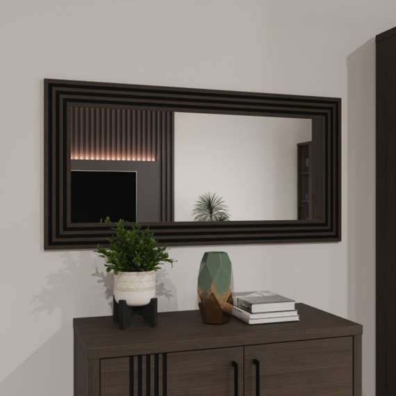 Speil EUFEMIUS 120x60 cm - eik sjokolade - svart matt
