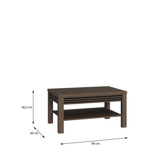 Sofabord EUFEMIUS 90x65 cm - eik sjokolade - svart matt