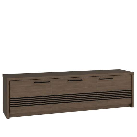 Tv-benk EUFEMIUS 181x51 cm - eik sjokolade - svart matt