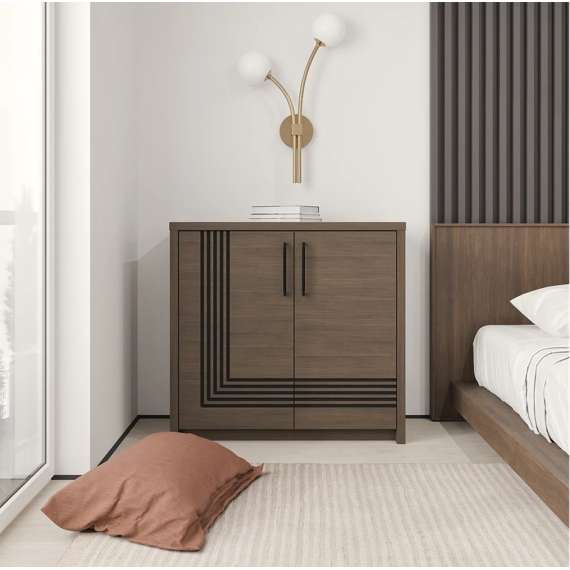 Skjenk EUFEMIUS 91x86 cm - eik sjokolade - svart matt