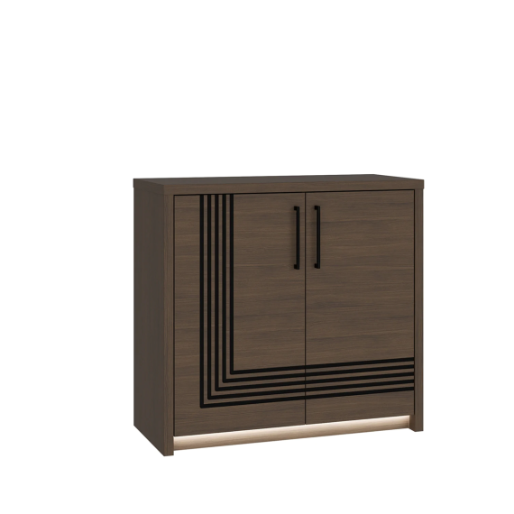 Skjenk EUFEMIUS 91x86 cm - eik sjokolade - svart matt