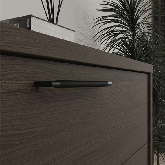 Skjenk EUFEMIUS 160x86 cm - eik sjokolade - svart matt