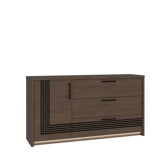 Skjenk EUFEMIUS 160x86 cm - eik sjokolade - svart matt