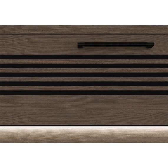Skjenk EUFEMIUS 160x86 cm - eik sjokolade - svart matt