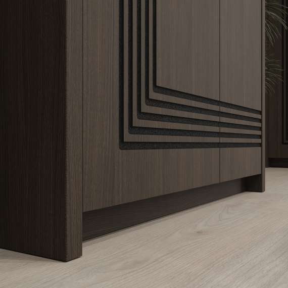 Skjenk EUFEMIUS 160x86 cm - eik sjokolade - svart matt