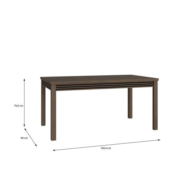 Spisebord EUFEMIUS 160-207x90 cm - eik sjokolade - svart matt