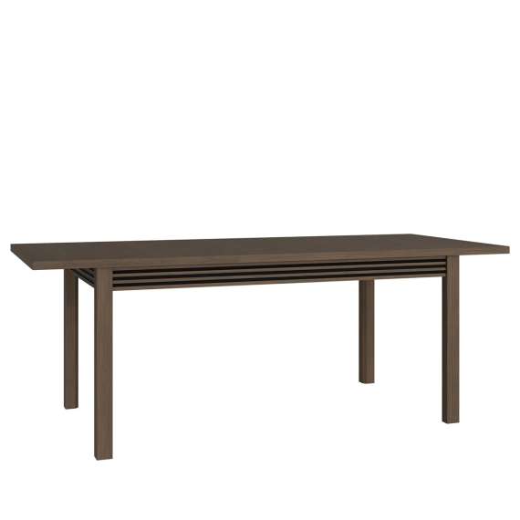 Spisebord EUFEMIUS 160-207x90 cm - eik sjokolade - svart matt