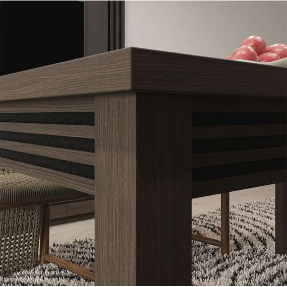 Spisebord EUFEMIUS 160-207x90 cm - eik sjokolade - svart matt