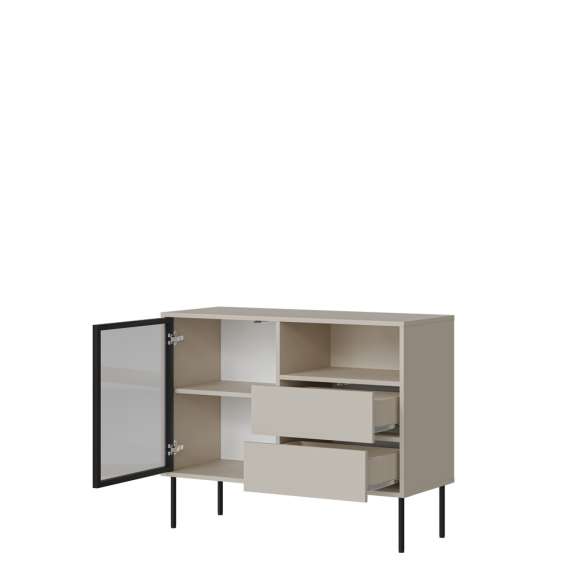 Skjenk DOMI 100x80cm - cashmere - 1 dør - 2 skuffer