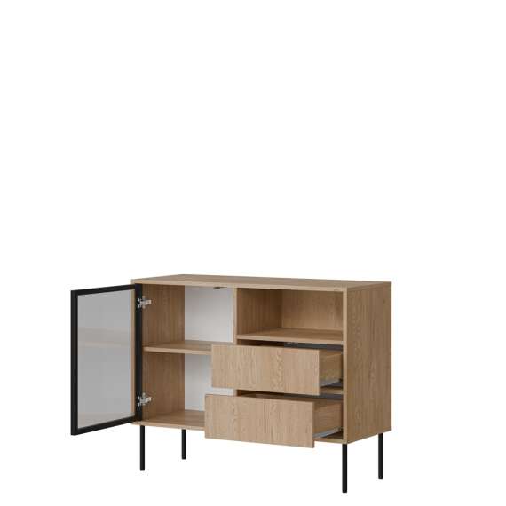 Skjenk DOMI 100x80cm - eik cremona - 1 dør - 2 skuffer