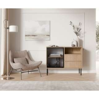 Skjenk DOMI 100x80cm - eik cremona - 1 dør - 2 skuffer