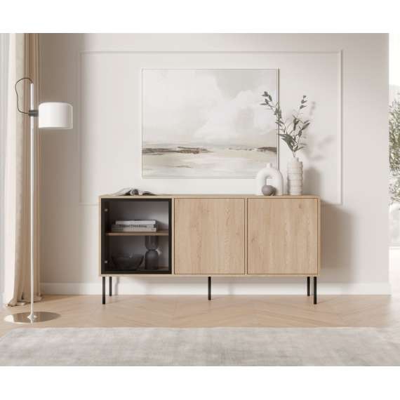 Skjenk DOMI 150x75 cm - eik cremona - 3 dører