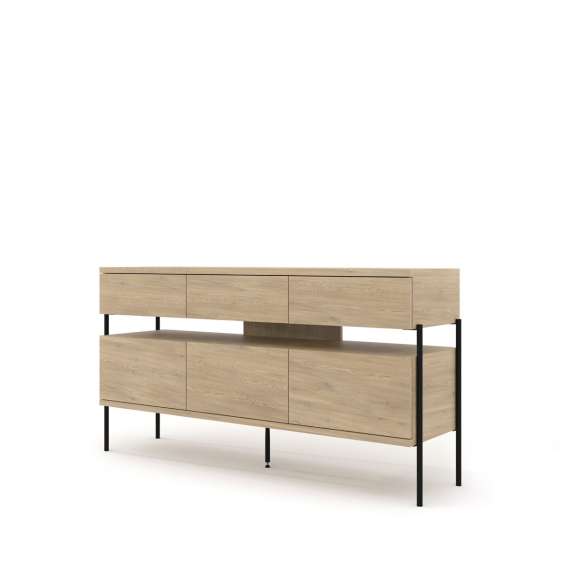 Skjenk DRAGON 150x80cm - eik cremona - 3 dører - 3 skuffer