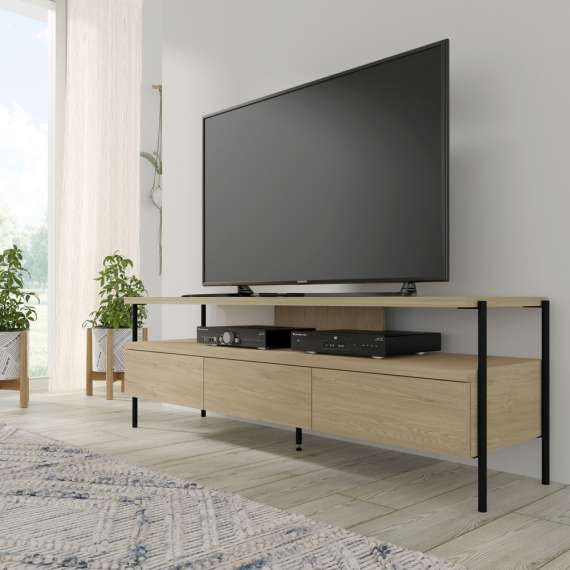 Tv-benk DRAGON 150x51cm - eik cremona - 3 skuffer