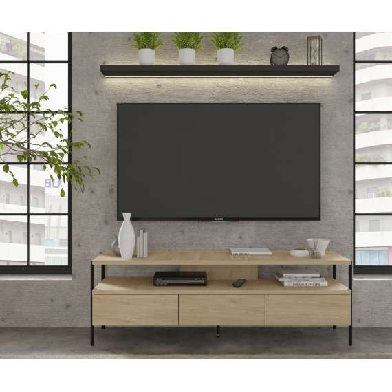 Tv-benk DRAGON 150x51cm - eik cremona - 3 skuffer