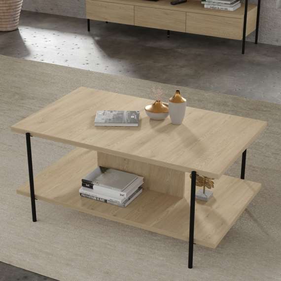 Sofabord DRAGON 110x65cm - eik cremona - metall bein