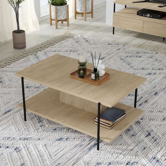 Sofabord DRAGON 110x65cm - eik cremona - metall bein