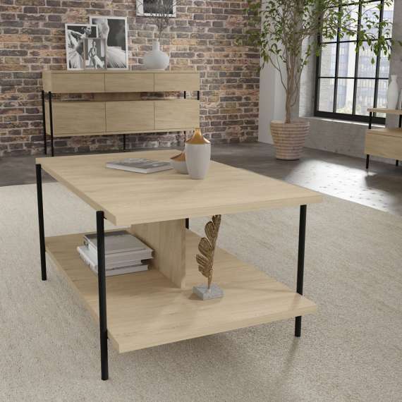 Sofabord DRAGON 110x65cm - eik cremona - metall bein