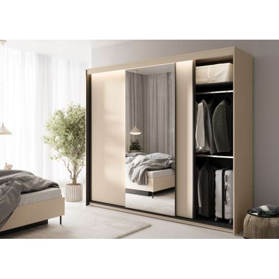 Garderobeskap Trend II 250x222 - beige - speil