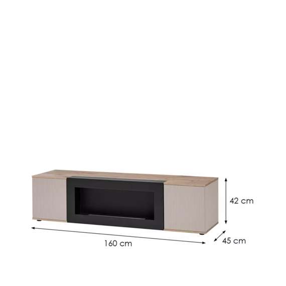 Tv-benk CATALINA 160x42 cm - eik vicking - cashmere - biopeis