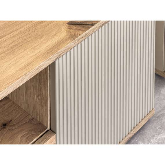 Tv-benk CATALINA 160x42 cm - eik vicking - cashmere