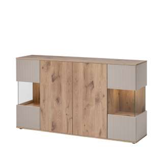 Skjenk CATALINA 160x92 cm - 4 dører - eik vicking - cashmere