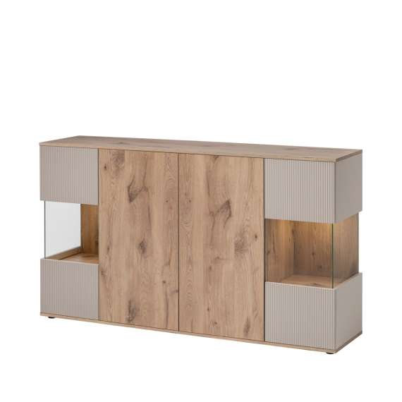 Skjenk CATALINA 160x92 cm - 4 dører - eik vicking - cashmere