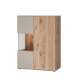 Vitrineskap CATALINA 90x120 cm - 2 dører - eik vicking - cashmere
