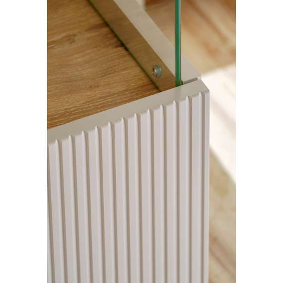 Vitrineskap CATALINA 70x197 cm - 2 dører - eik vicking - cashmere