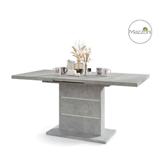Spisebord PIANO 120-200 cm - betong - 2 ileggsplater