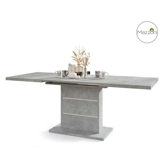 Spisebord PIANO 120-200 cm - betong - 2 ileggsplater