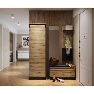 Entresett Quant II - eik og sort - 4 deler