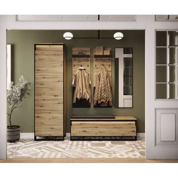 Entresett Quant III - eik og sort - 5 deler