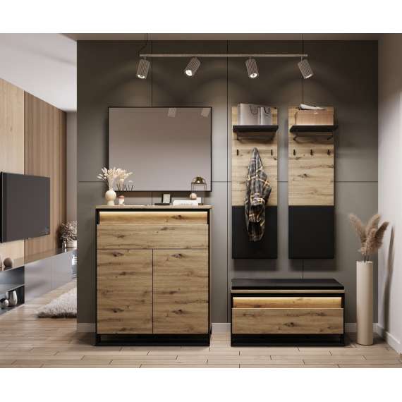 Entresett Quant IV - eik og sort - 5 deler