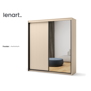 Garderobeskap Trend II 200x222 - beige - speil