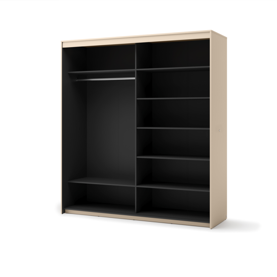 Garderobeskap Trend II 200x222 - beige - speil