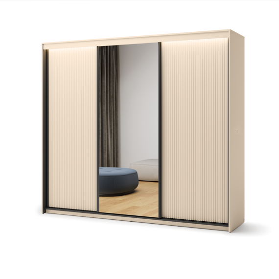 Garderobeskap Trend II 250x222 - beige - speil