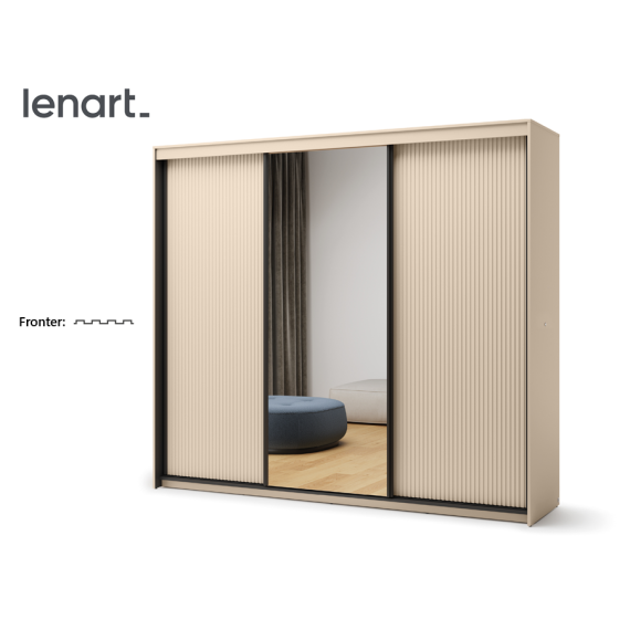 Garderobeskap Trend II 250x222 - beige - speil