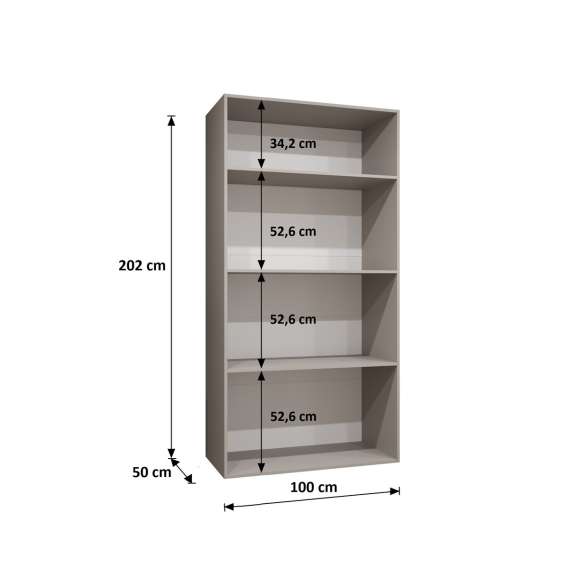 Garderobeskap ANDREW 1 - 100x202 cm - hvit matt - 2 dører