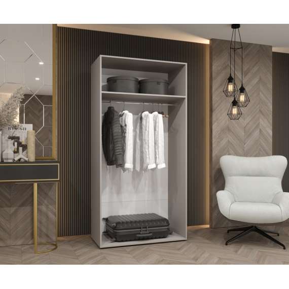 Garderobeskap ANDREW 1 - 100x202 cm - svart matt - 2 dører