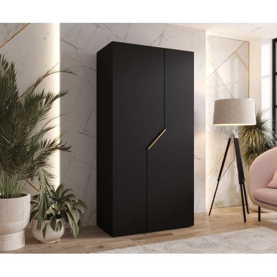 Garderobeskap ANDREW 1 - 100x202 cm - svart matt - 2 dører