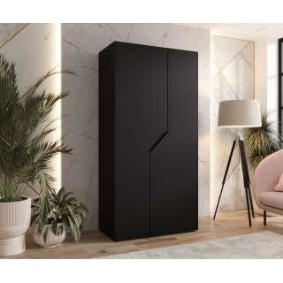 Garderobeskap ANDREW 1 - 100x202 cm - svart matt - 2 dører