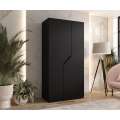 Garderobeskap ANDREW 1 - 100x202 cm - svart matt - 2 dører